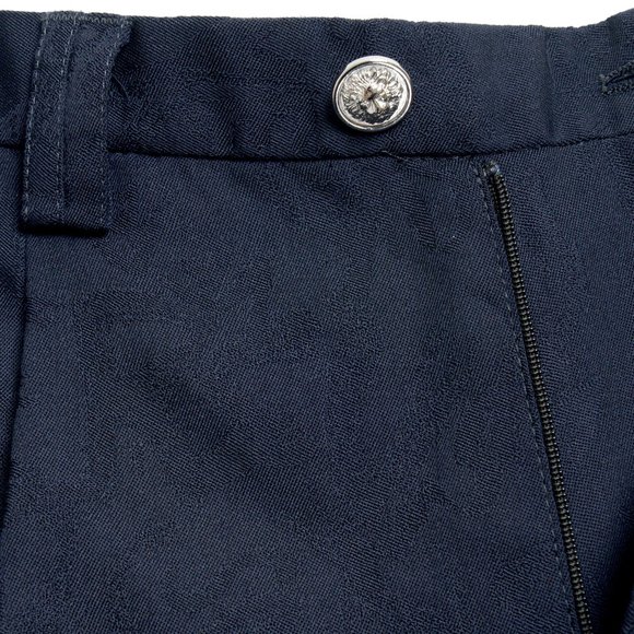 Versace Versus Wool Dark Blue Pleated Dress Pants